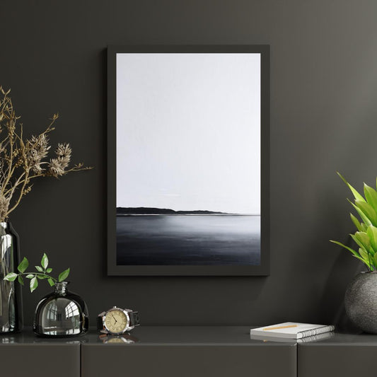 Minimalist Black and White Landscape Print | Serene Horizon Art | Modern Wall Decor