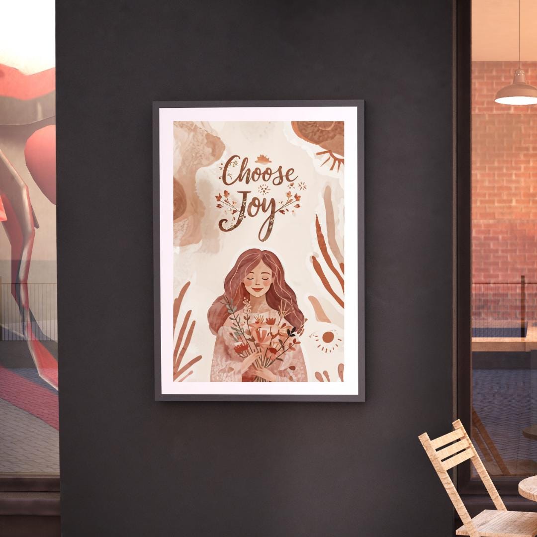 Boho Inspirational Wall Art | Printable Positive Decor | Choose Joy Poster
