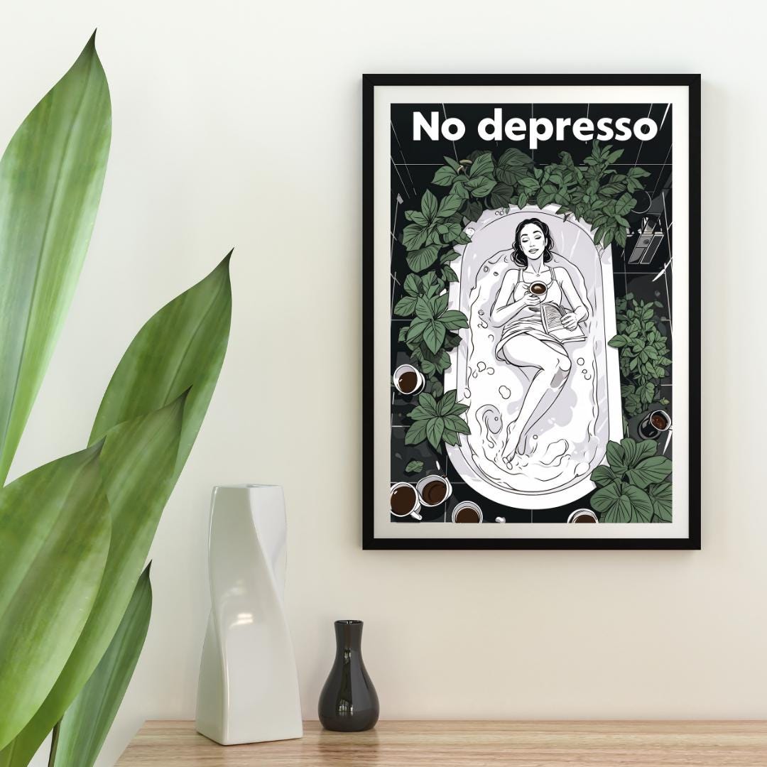 Positive Wordplay Art Print - Boho Coffee Date Sign - Self-Care Quote - Kitchen Decor - Instant Download