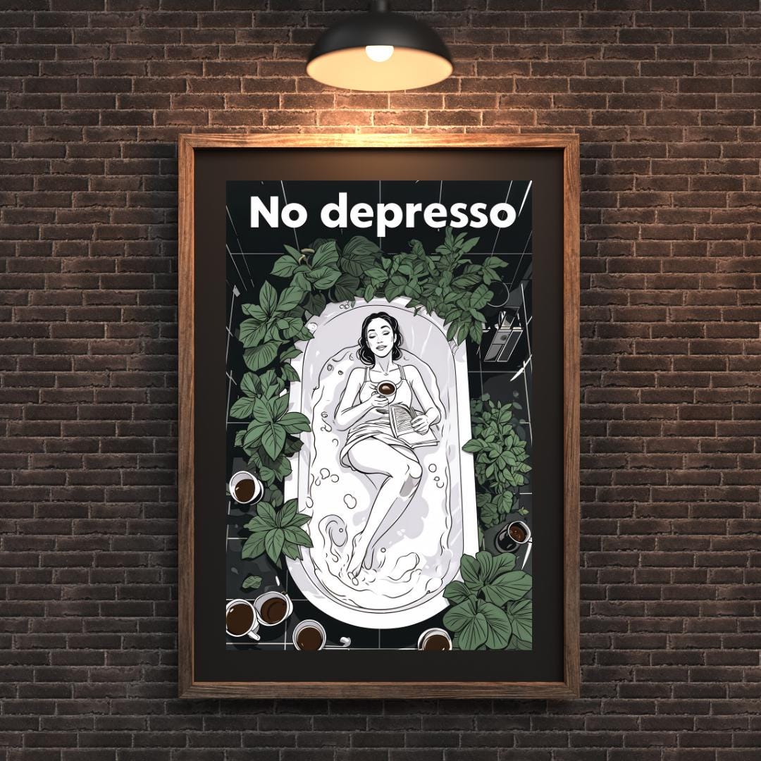 Positive Wordplay Art Print - Boho Coffee Date Sign - Self-Care Quote - Kitchen Decor - Instant Download
