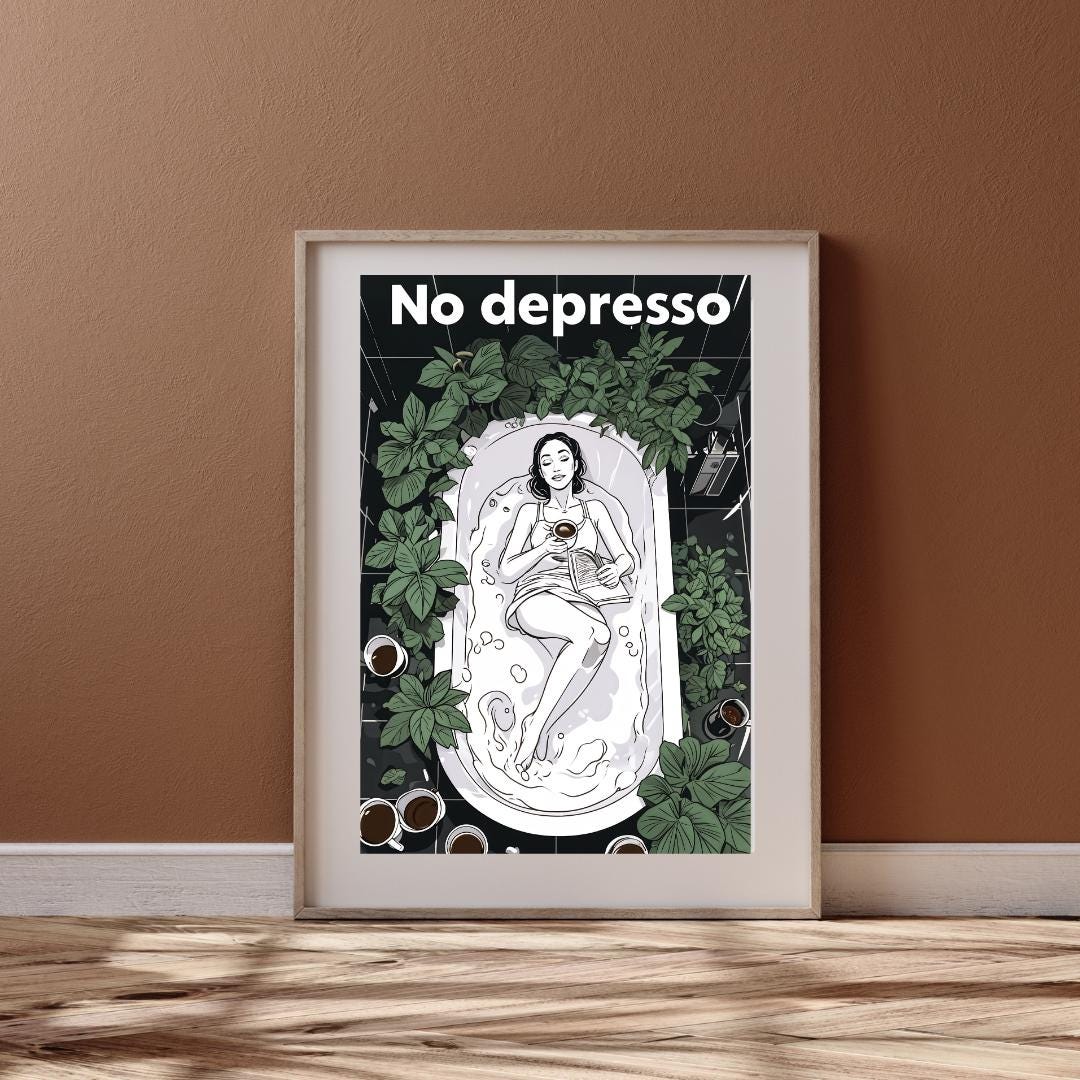 Positive Wordplay Art Print - Boho Coffee Date Sign - Self-Care Quote - Kitchen Decor - Instant Download