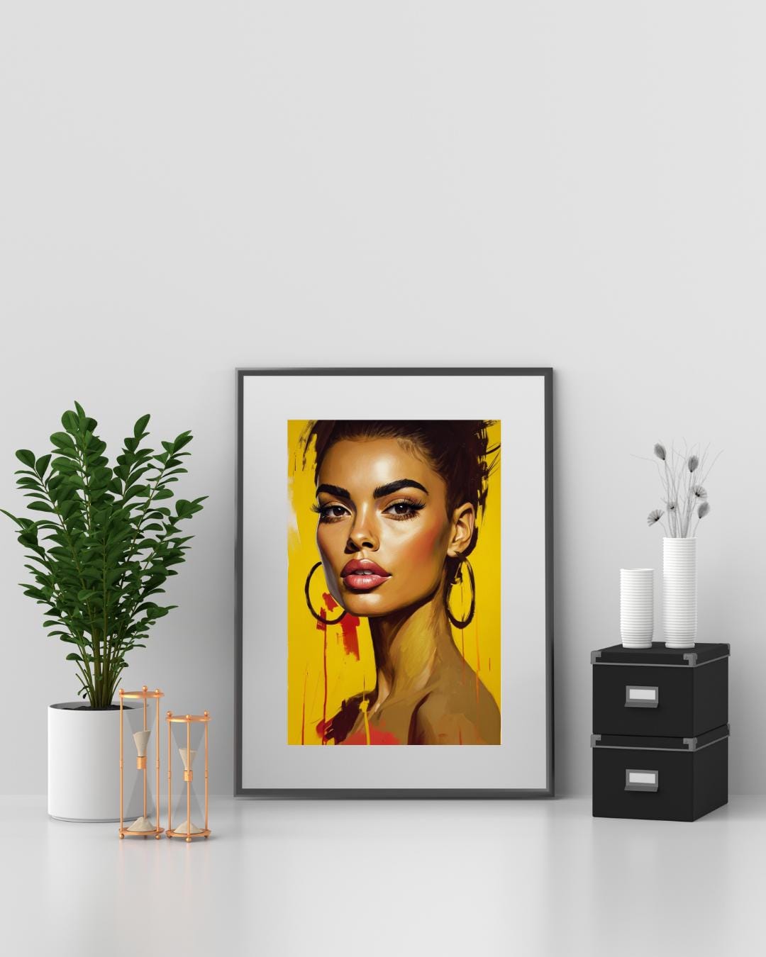 Bold Fashion Woman Portrait | Modern Chic Wall Art | Glamour Printable Decor