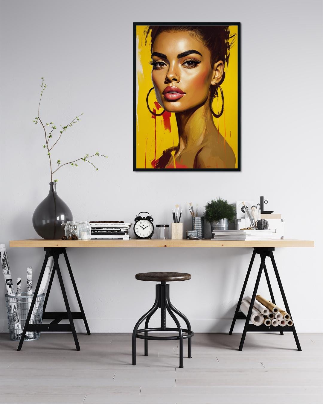 Bold Fashion Woman Portrait | Modern Chic Wall Art | Glamour Printable Decor