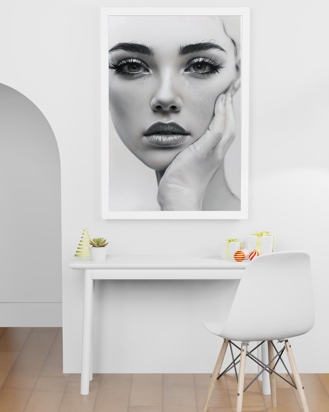 Modern Abstract Portrait Print | Stylish Minimalist Decor | Feminine Wall Art | Digital Download