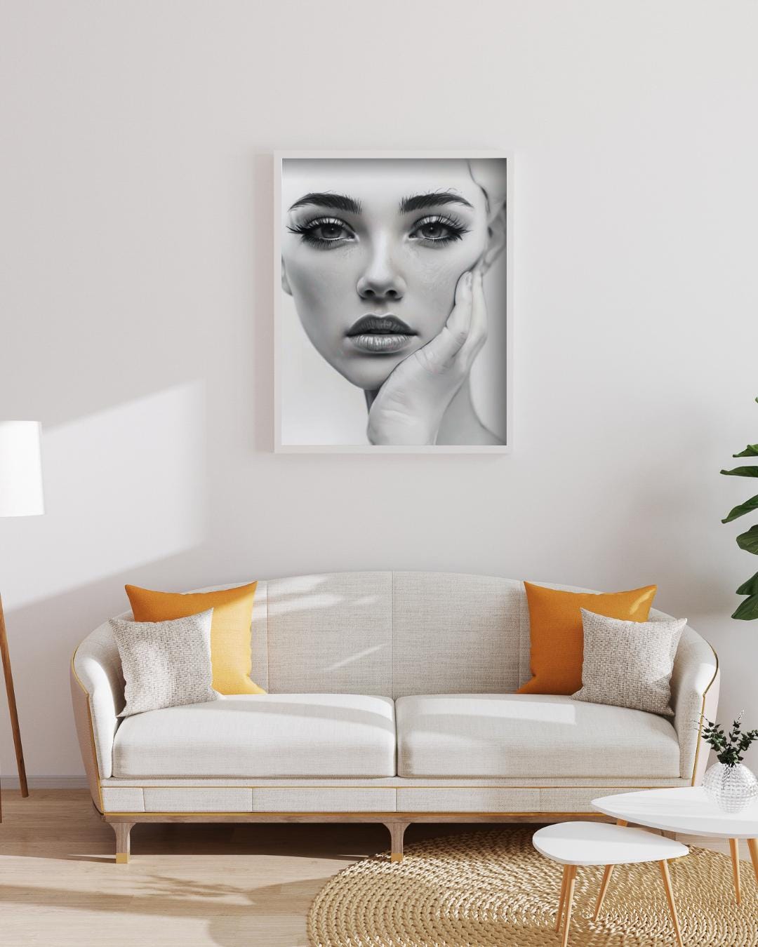 Modern Abstract Portrait Print | Stylish Minimalist Decor | Feminine Wall Art | Digital Download