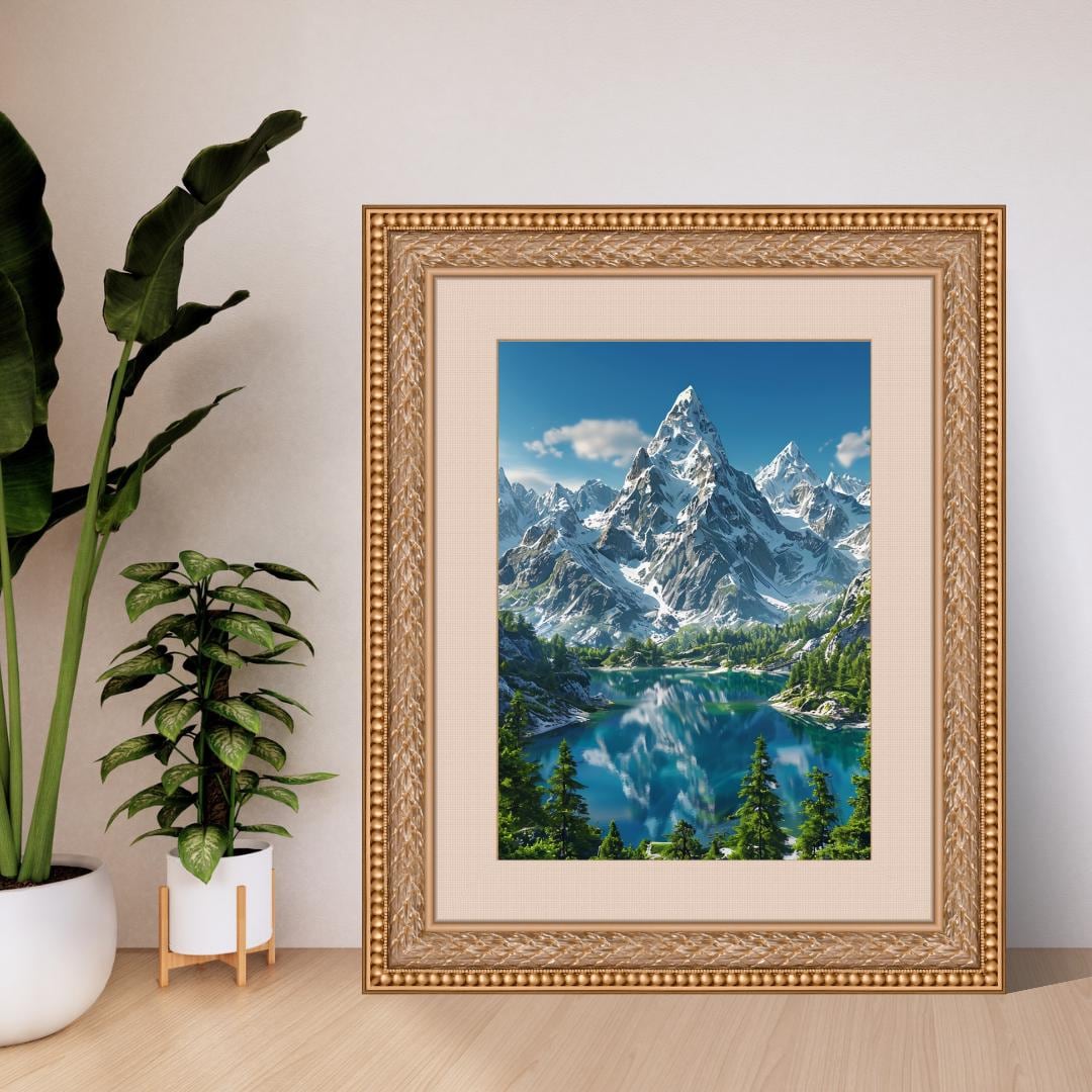 Mountain Lake Reflection Poster | Tranquil Nature Wall Art | Scenic Landscape Printable