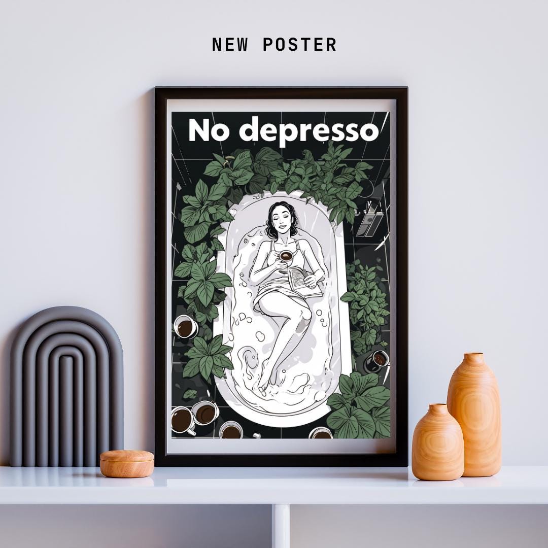 Positive Wordplay Art Print - Boho Coffee Date Sign - Self-Care Quote - Kitchen Decor - Instant Download