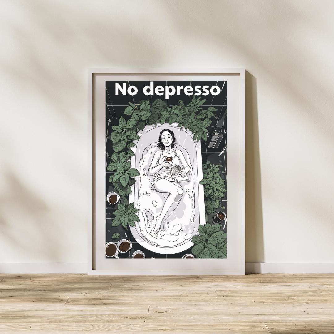 Positive Wordplay Art Print - Boho Coffee Date Sign - Self-Care Quote - Kitchen Decor - Instant Download