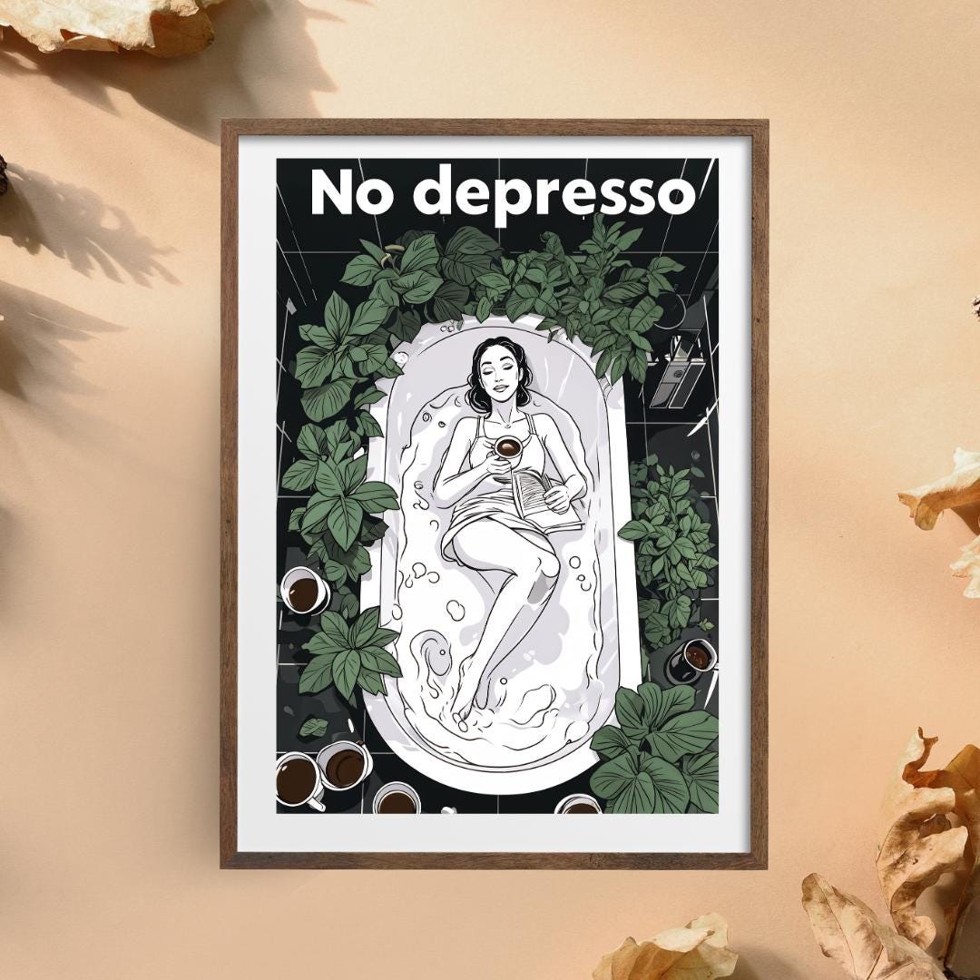Positive Wordplay Art Print - Boho Coffee Date Sign - Self-Care Quote - Kitchen Decor - Instant Download