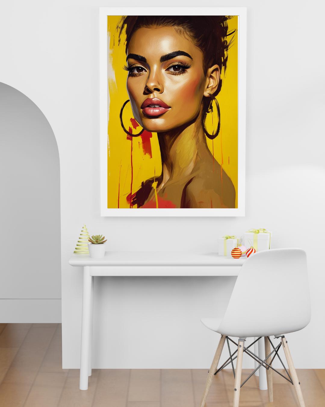 Bold Fashion Woman Portrait | Modern Chic Wall Art | Glamour Printable Decor