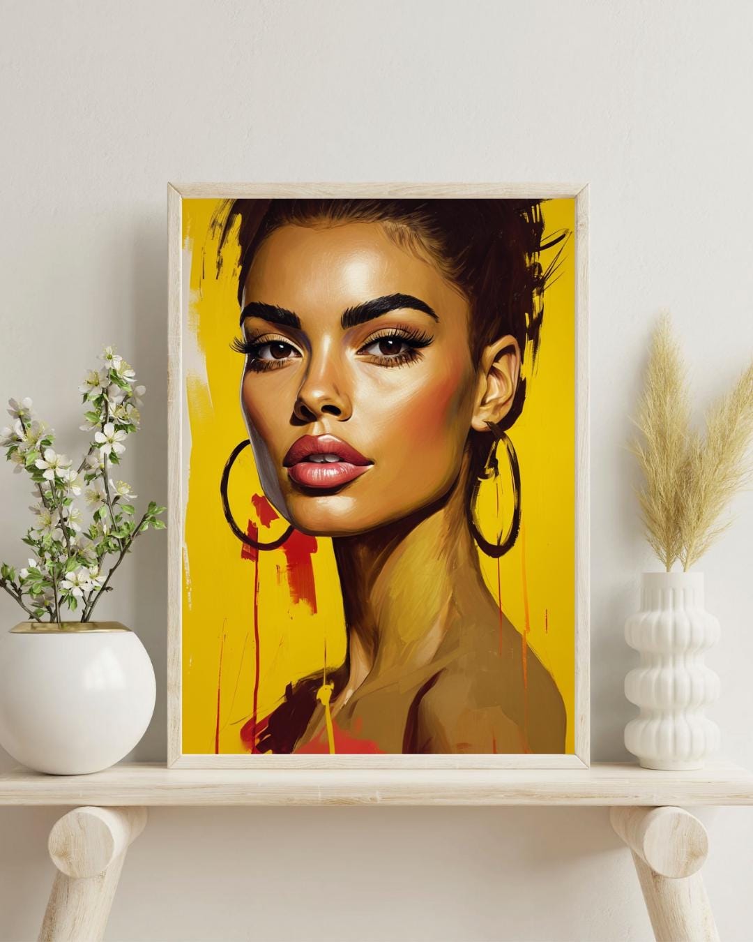 Bold Fashion Woman Portrait | Modern Chic Wall Art | Glamour Printable Decor