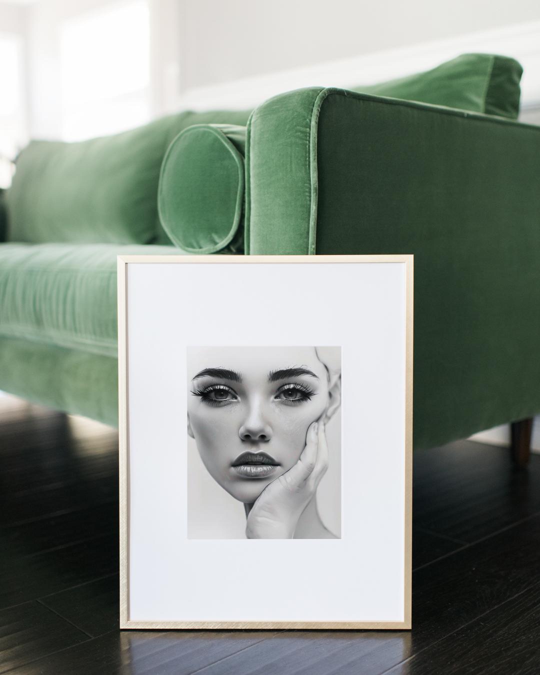 Modern Abstract Portrait Print | Stylish Minimalist Decor | Feminine Wall Art | Digital Download