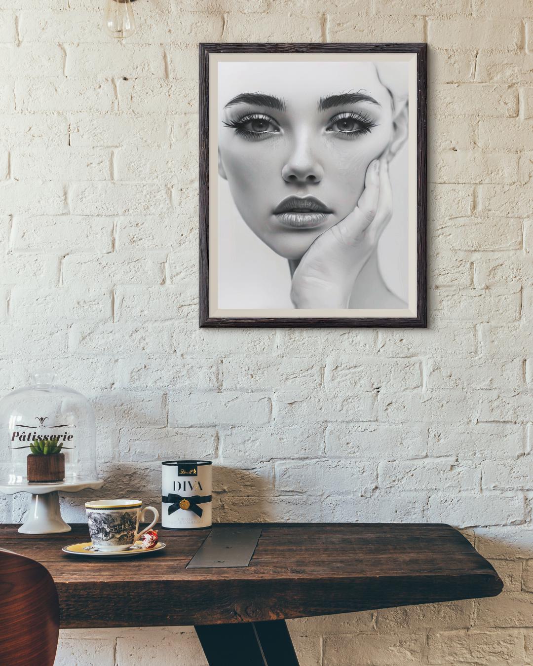 Modern Abstract Portrait Print | Stylish Minimalist Decor | Feminine Wall Art | Digital Download