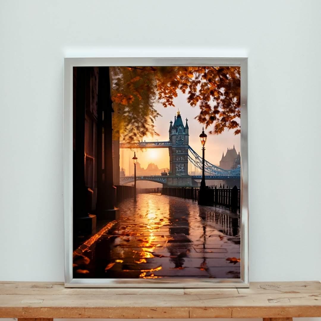 Charming London Tower Bridge Art | Fall Print for Cozy Spaces