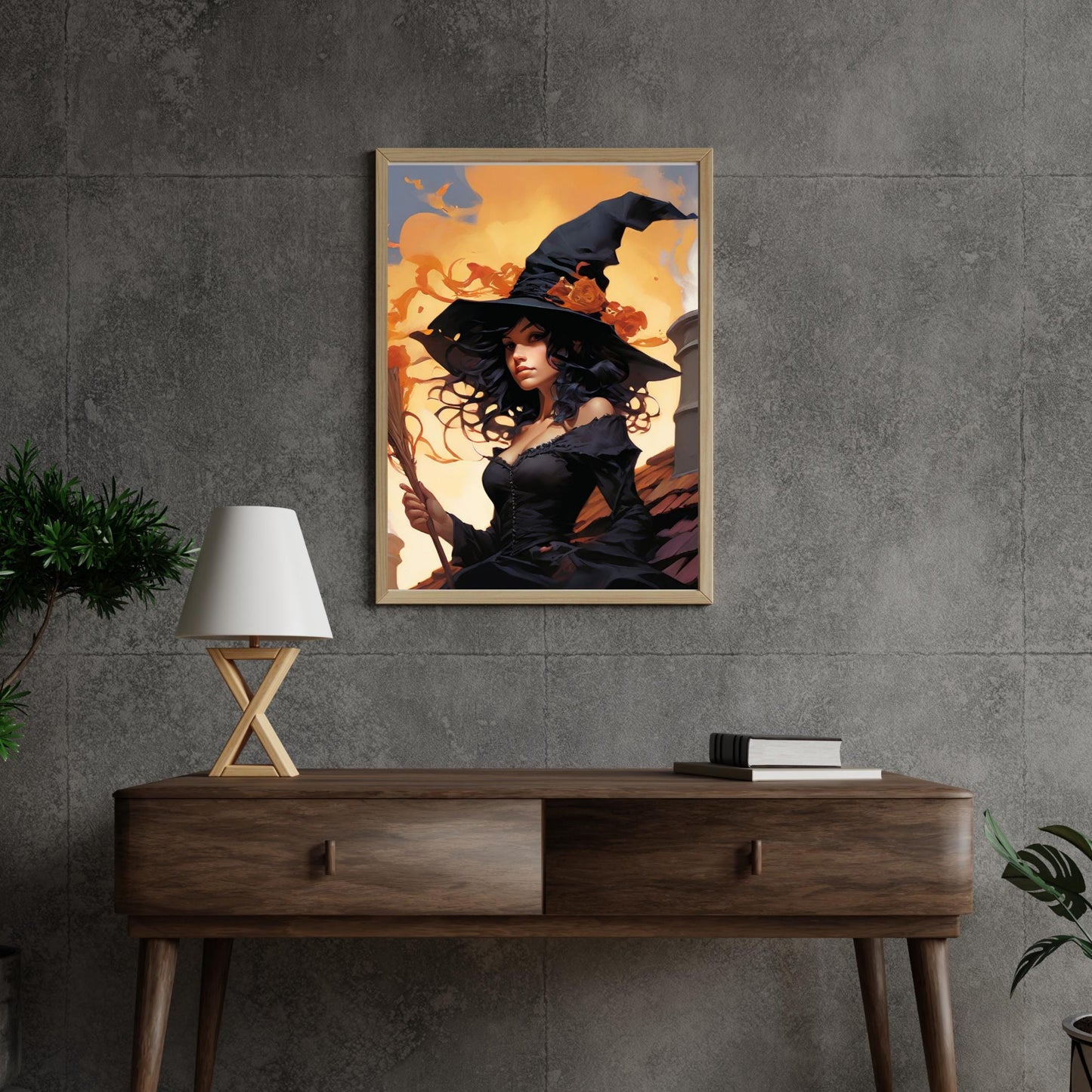 Dark Feminine Witch Illustration |Autumn Spooky Art Print | Digital Download