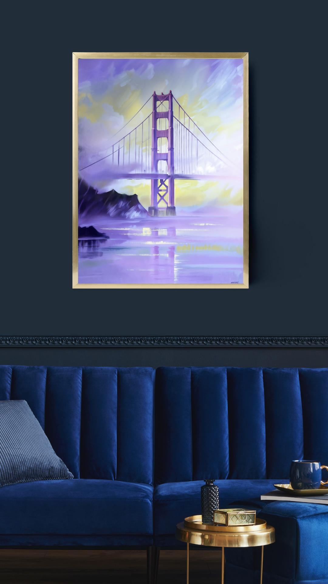 Golden Gate Bridge Art Print | San Francisco Watercolor Skyline | Digital Download Decor