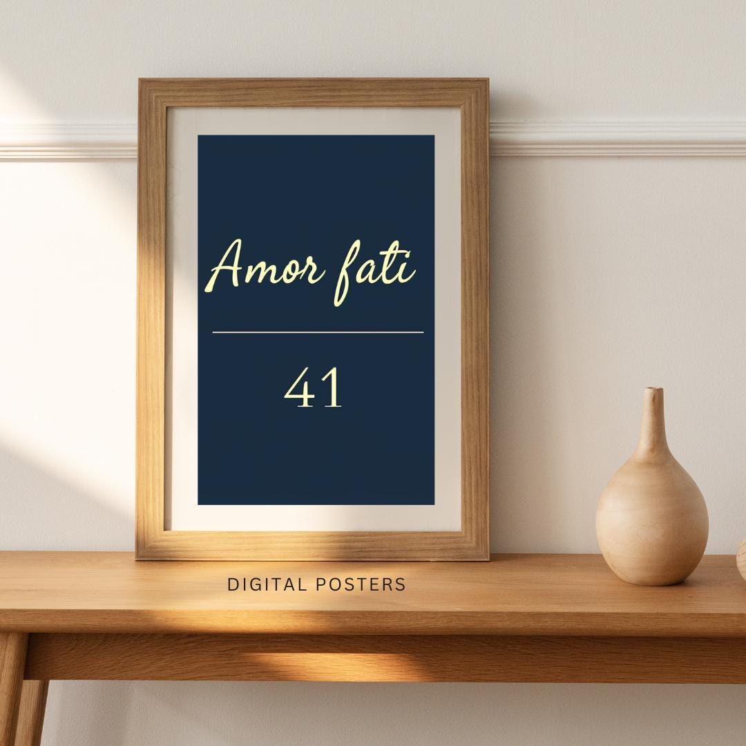 Minimalist Motivational Print | Amor Fati Poster | Stoic Philosophy Wall Art