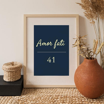 Minimalist Motivational Print | Amor Fati Poster | Stoic Philosophy Wall Art