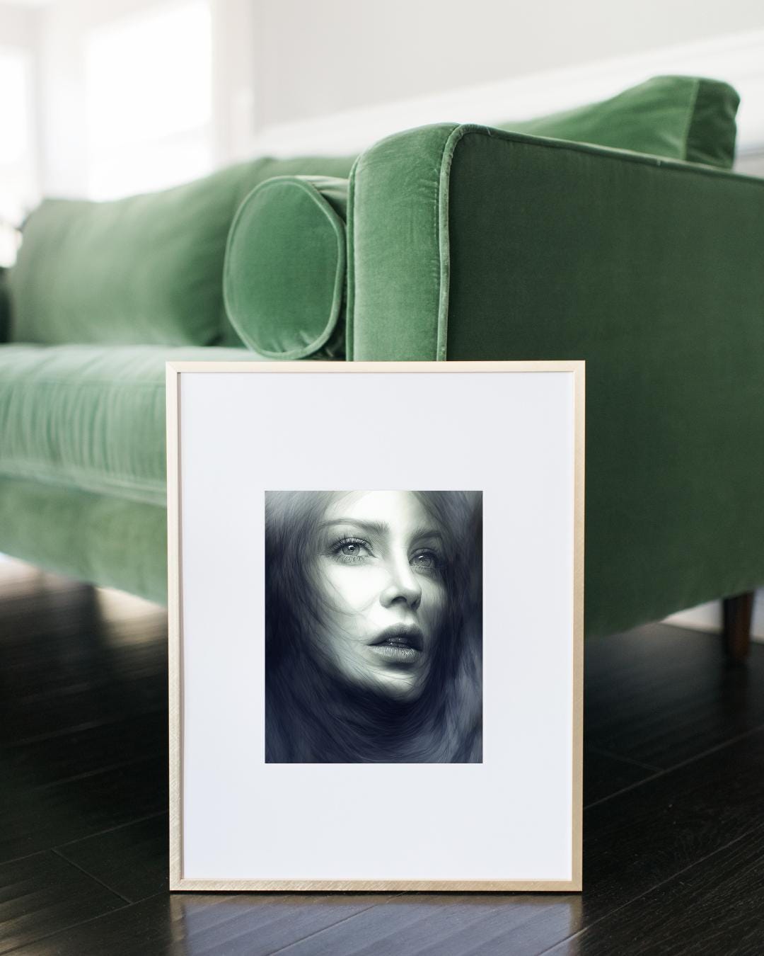 Elegant Female Portrait Art Print | Modern Monochrome Wall Decor | Abstract Digital Poster