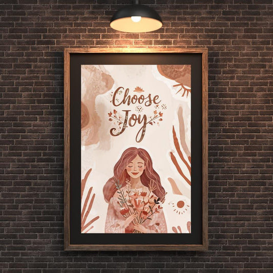 Boho Inspirational Wall Art | Printable Positive Decor | Choose Joy Poster