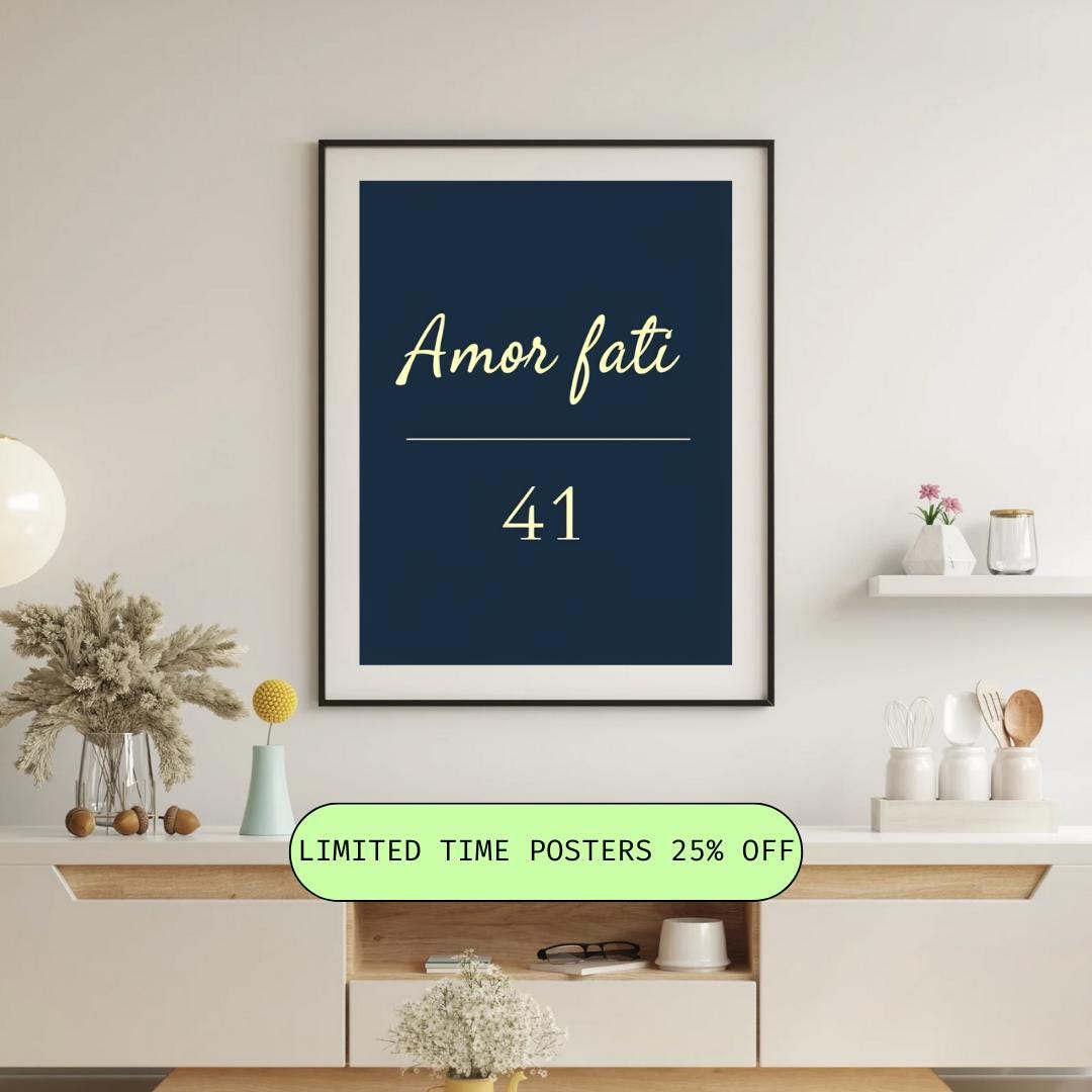 Minimalist Motivational Print | Amor Fati Poster | Stoic Philosophy Wall Art