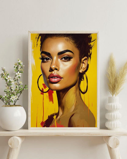 Bold Fashion Woman Portrait | Modern Chic Wall Art | Glamour Printable Decor