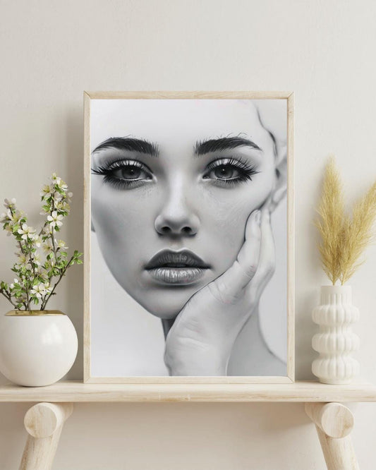 Modern Abstract Portrait Print | Stylish Minimalist Decor | Feminine Wall Art | Digital Download