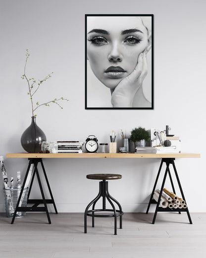 Modern Abstract Portrait Print | Stylish Minimalist Decor | Feminine Wall Art | Digital Download