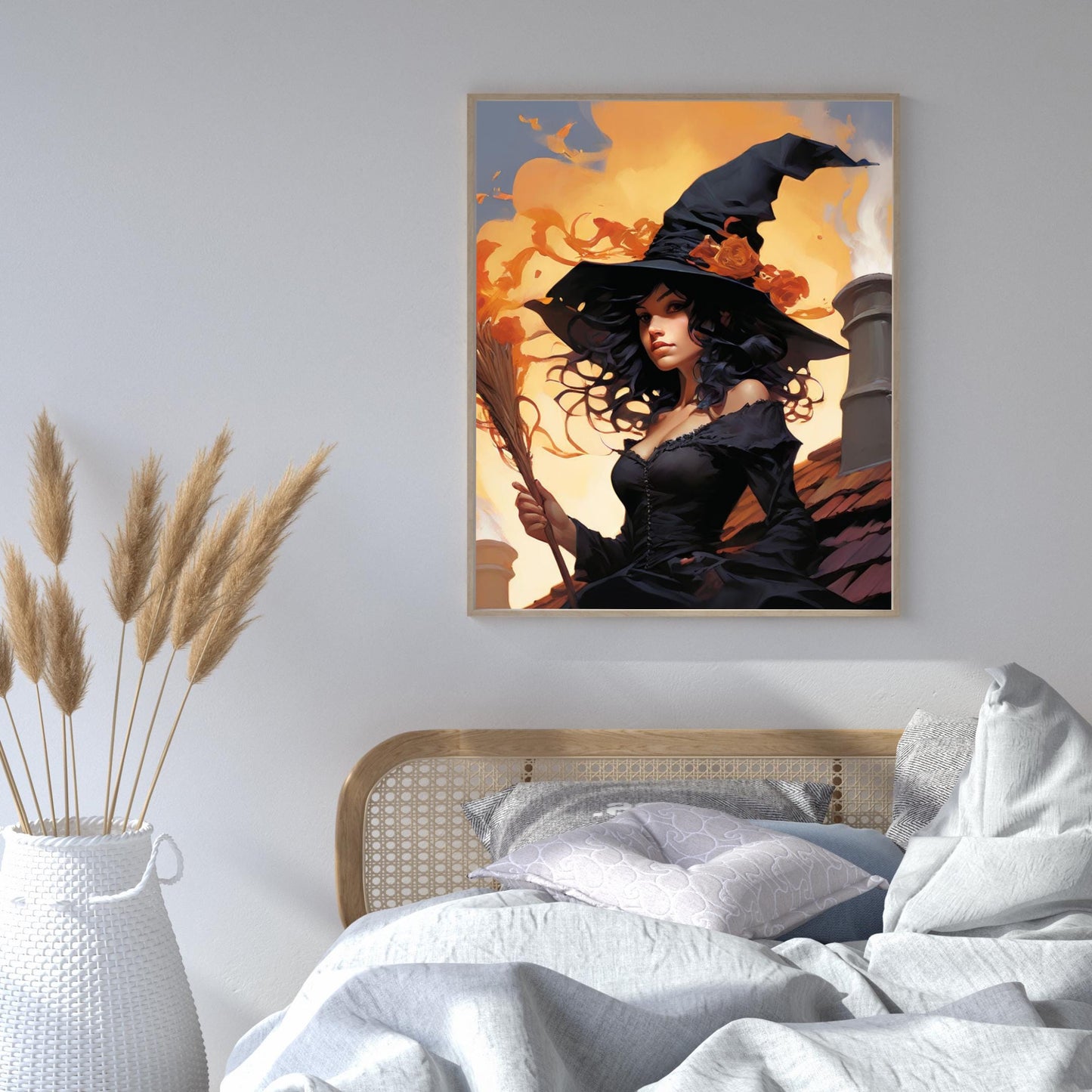 Dark Feminine Witch Illustration |Autumn Spooky Art Print | Digital Download